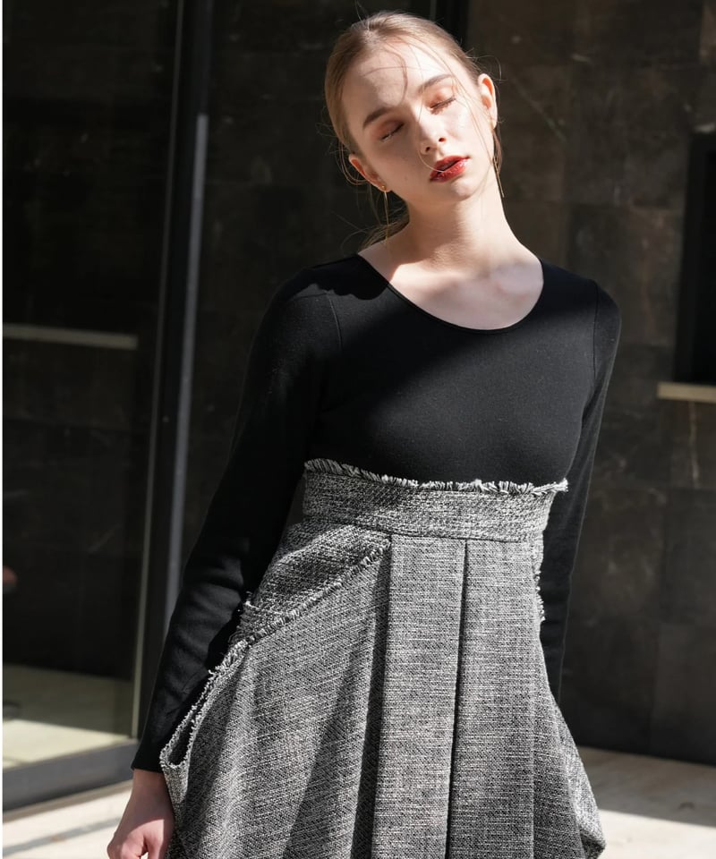 docking tweed cocoon one-piece | Acka.| エーシーケー docking tweed cocoon one-piece | Acka.| エーシーケー
