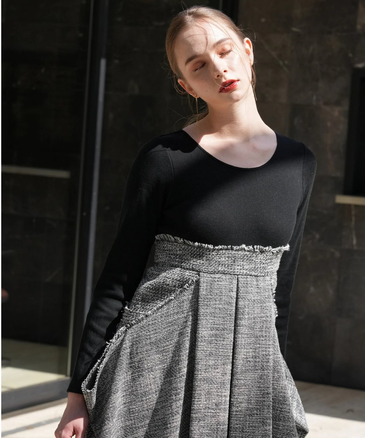 docking tweed cocoon one-piece | Acka.| エーシーケー docking tweed cocoon one-piece | Acka.| エーシーケー
