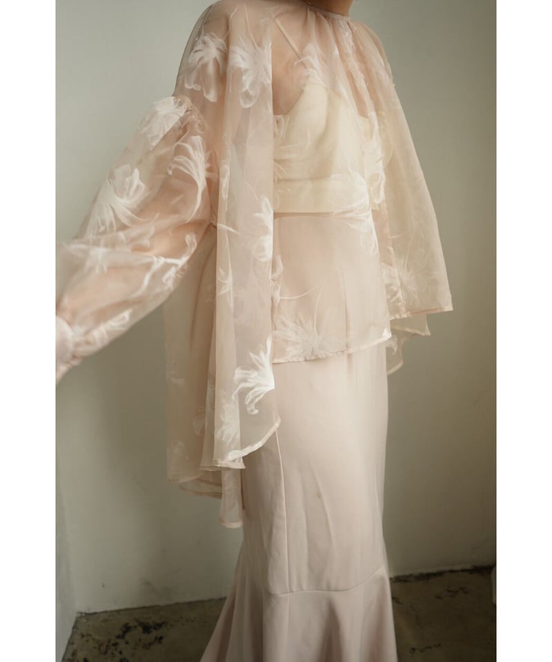 Acka sheer over flare blouse ivory