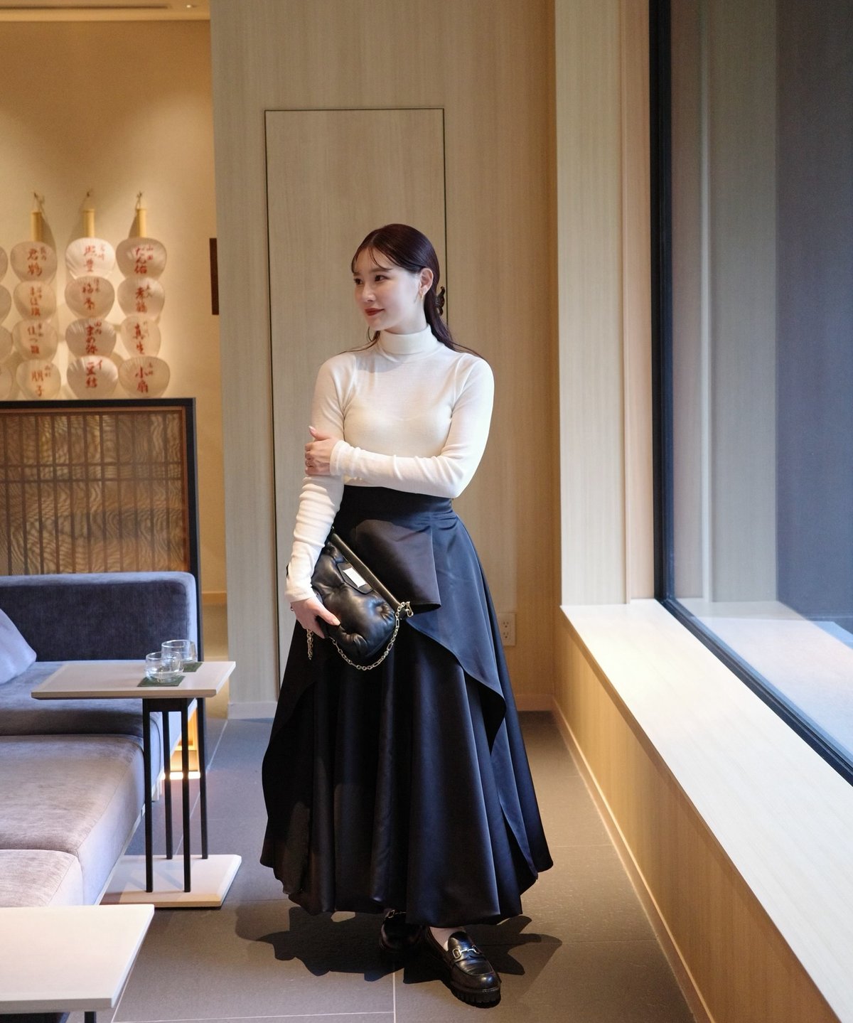 Acka balloon form satin skirt サイズ0