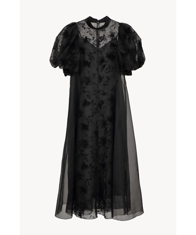 puffy sheer flower dress (black) | 【Acka.】エーシーケ