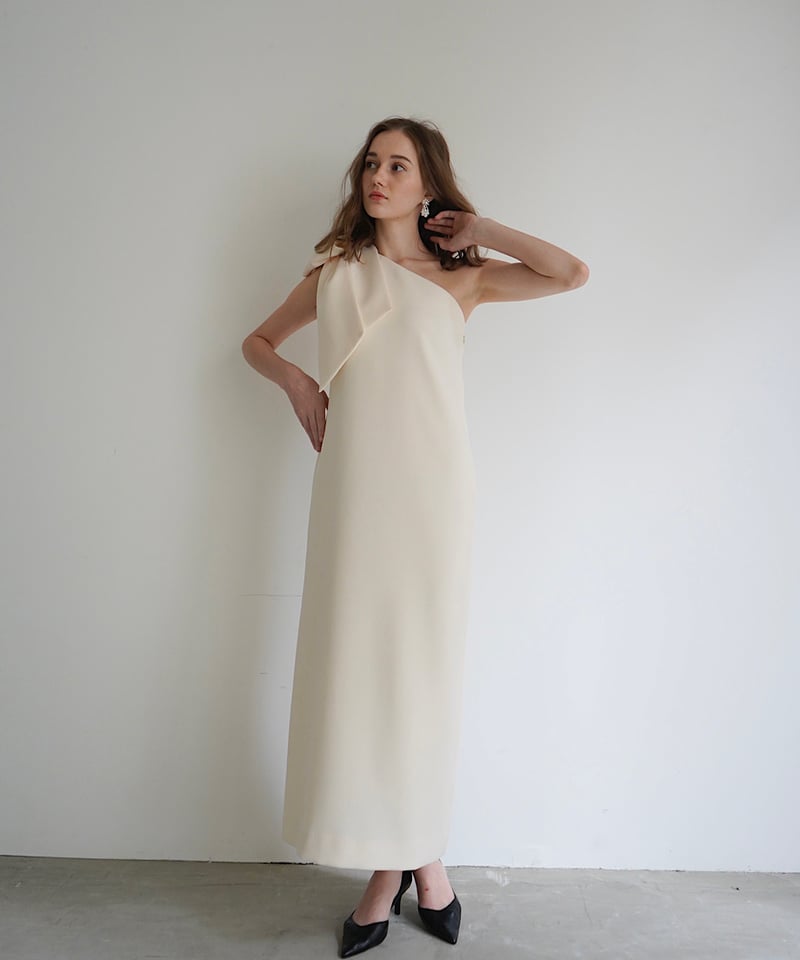 ワンピース Acka one shoulder point one-piece acka】one shoulder point one-piece
