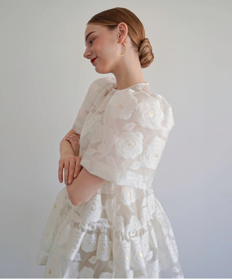 Acka. sheer flower one-piece アイボリー Acka. sheer flower one-piece アイボリー