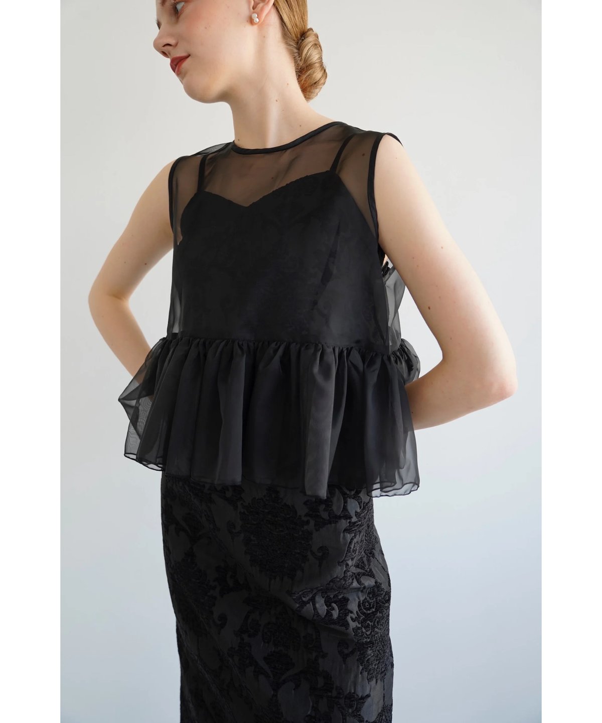 sheer vest camisole one-piece | Acka.| エーシーケーエー sheer vest camisole one-piece | Acka.| エーシーケーエー