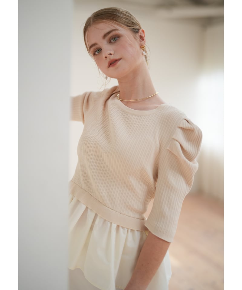 rib puff sleeve tops | Acka.｜ エーシーケーエー｜公式オンラインストア