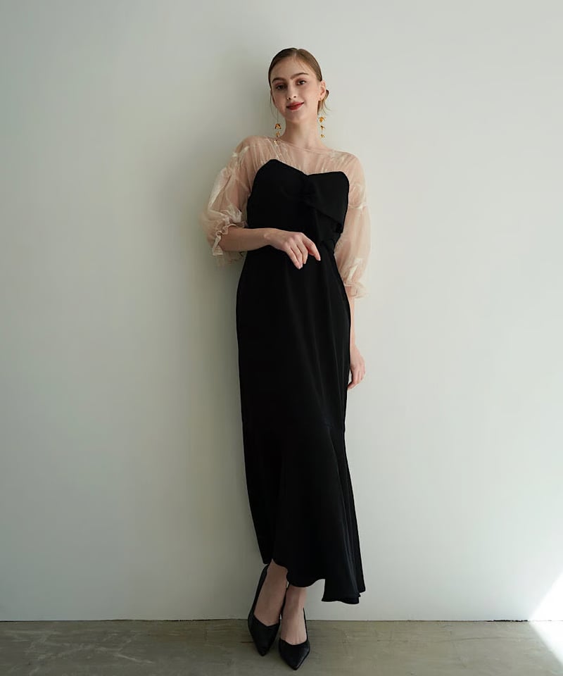 ワンピース Acka. sheer puff dress (black) Acka sheer puff dress（black）シアーパフドレス｜Yahoo!フリマ