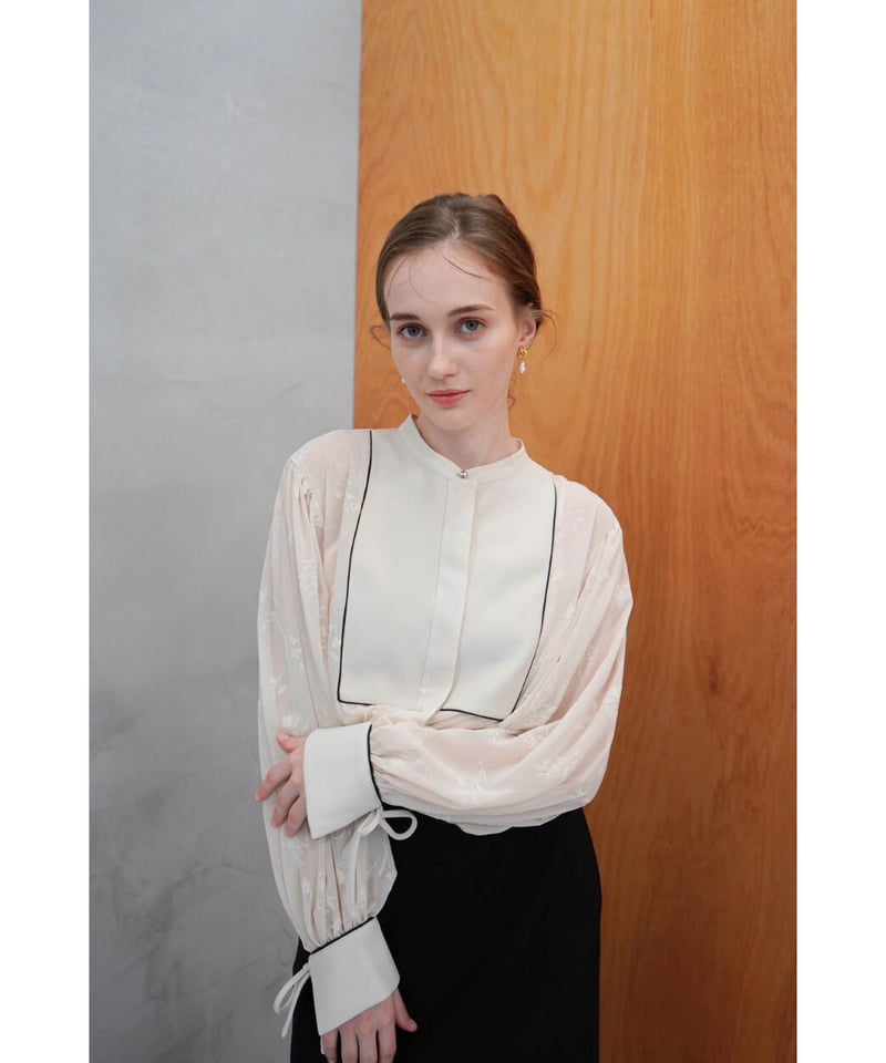 sheer flower shirt Acka