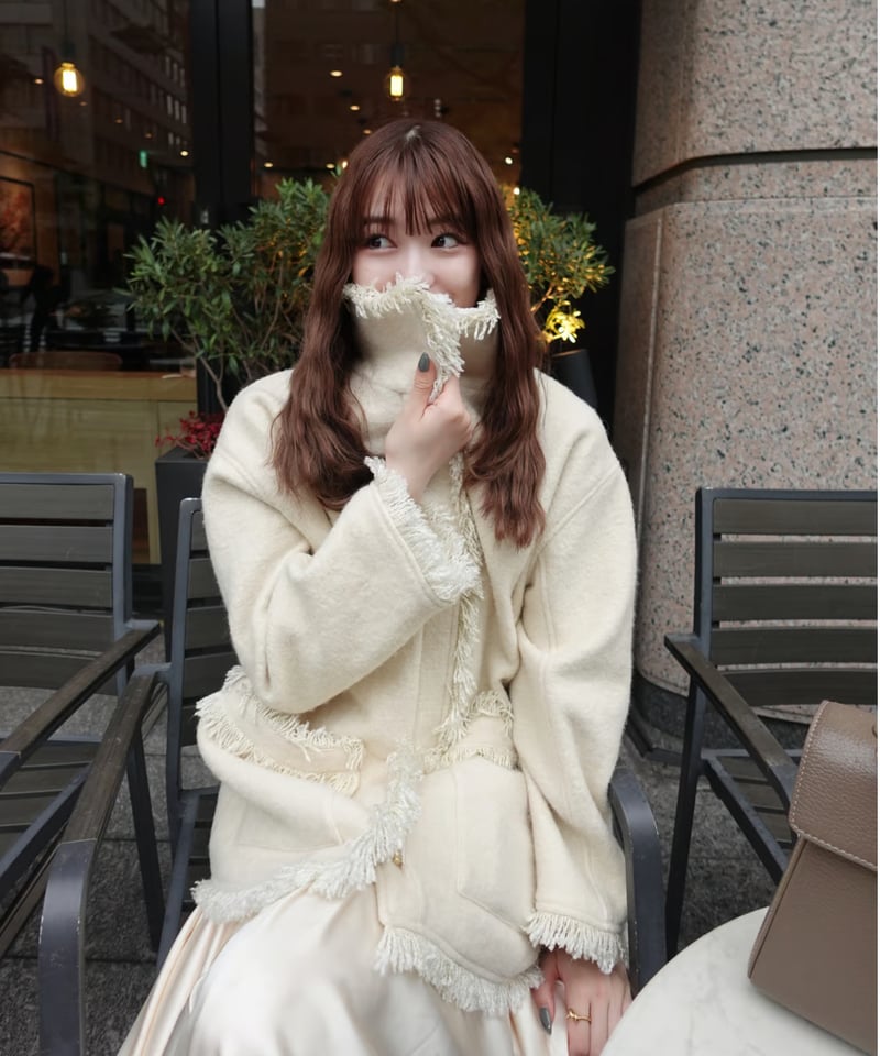 stand collar fringe coat | Acka.| エーシーケーエー|公式オン stand collar fringe coat | Acka.| エーシーケーエー|公式オン