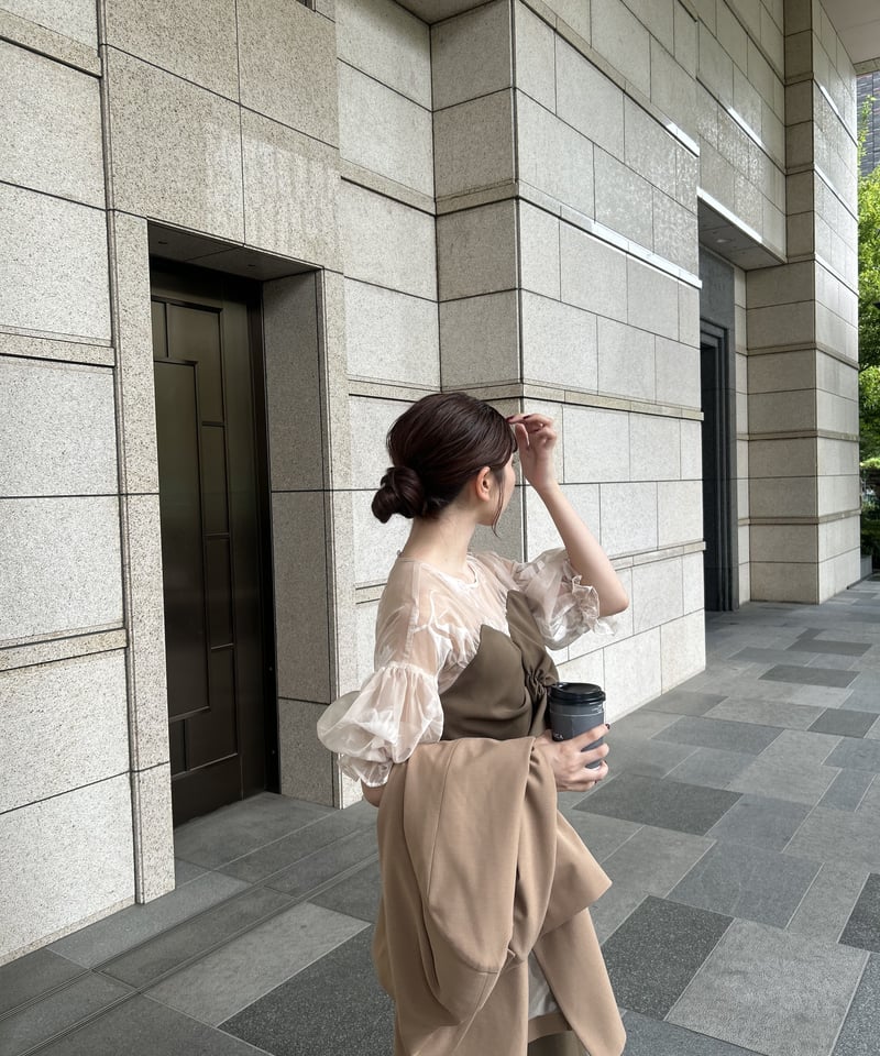 Acka sheer puff dress ワンピースドレス Acka sheer puff dress ワンピースドレス