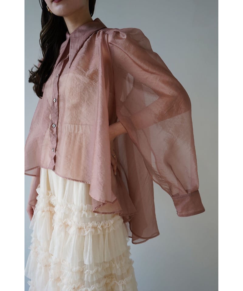 【美品】acka puffy sheer blouse