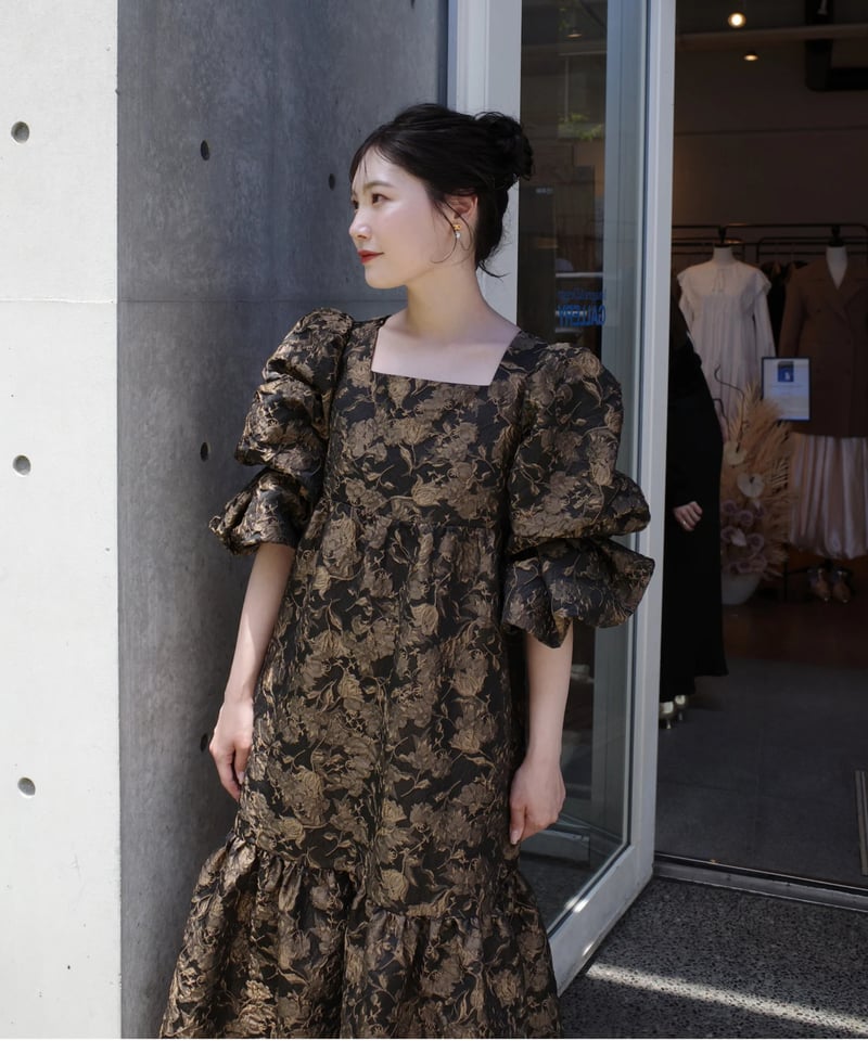 jacquard volume dress | Acka.| エーシーケーエー|公式 jacquard volume dress | Acka.| エーシーケーエー|公式
