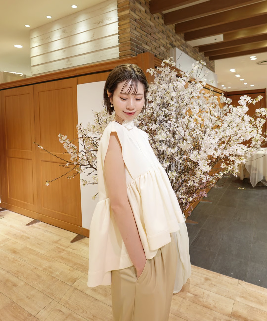 georgette peplum tops | Acka.｜ エーシーケーエー｜公式オンラインストア