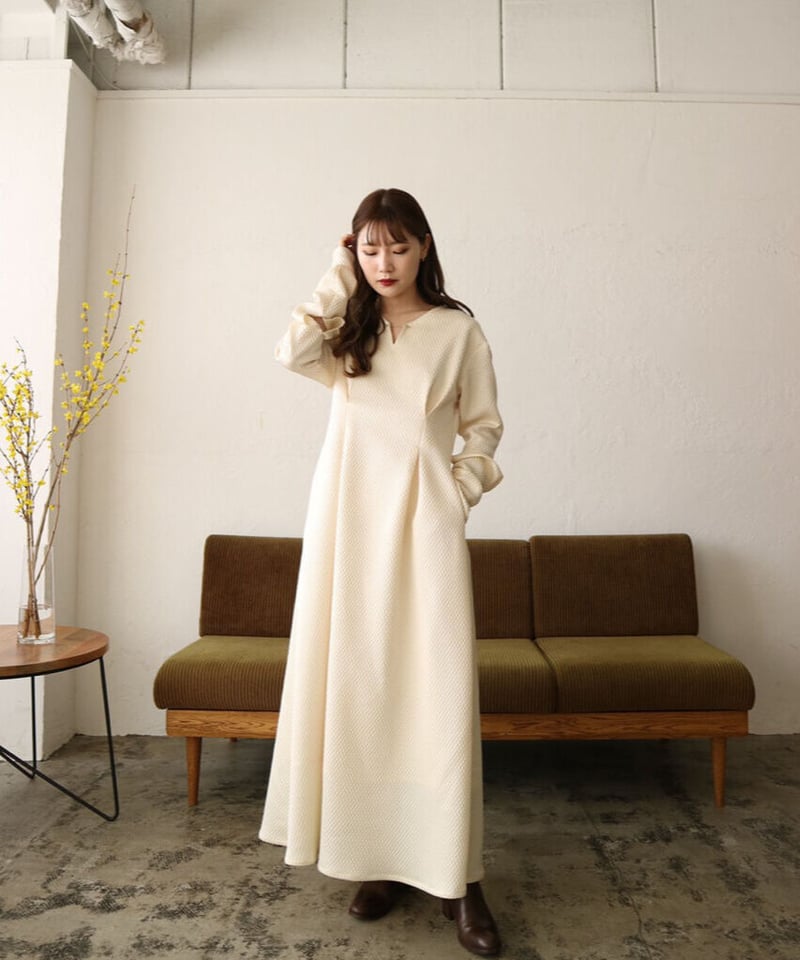 Acka arm slit one-piece （ivory）【サイズ2】