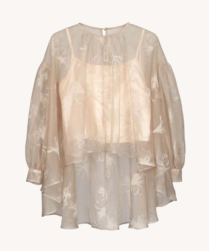 sheer over flare blouse（ivory） | 【Acka.】エーシーケーエ...