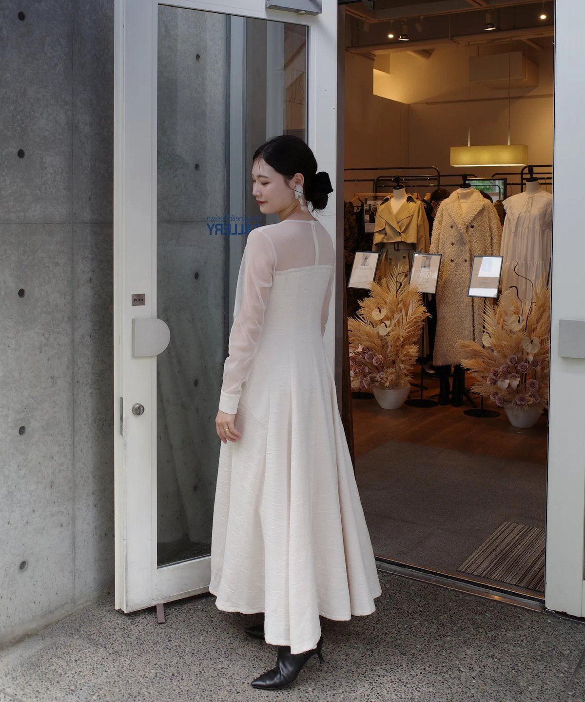 sheer tweed cocoon dress | Acka.| エーシーケーエー|公式オン sheer tweed cocoon dress | Acka.| エーシーケーエー|公式オン