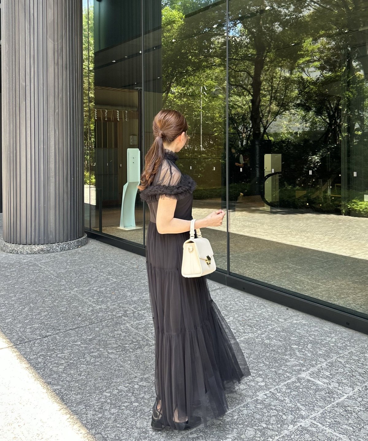 sheer shoulder dress（black） | Acka.｜ エーシーケーエー｜公