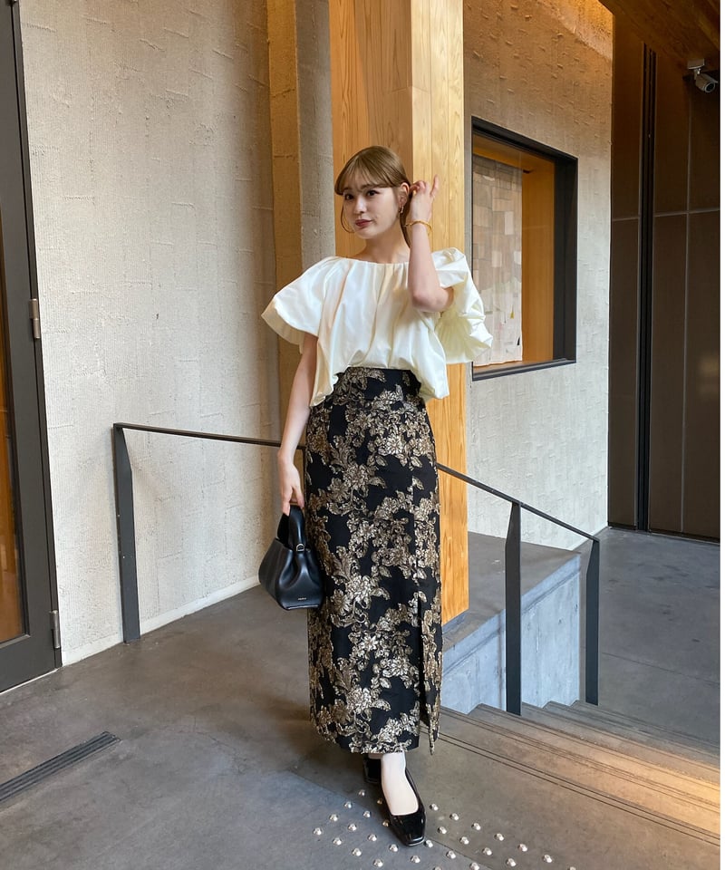 jacquard pencil skirt(black) | 【Acka.】エーシーケーエー|...