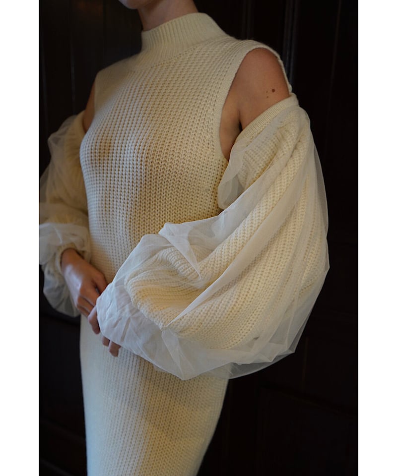 tulle sleeve knit one-piece | Acka.｜ エーシーケーエー｜公 