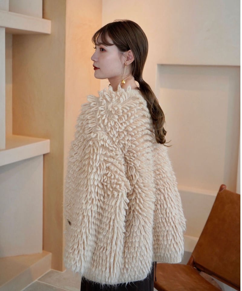 loop knit cardigan ( beige ) | 【Acka.】エーシーケーエー｜...