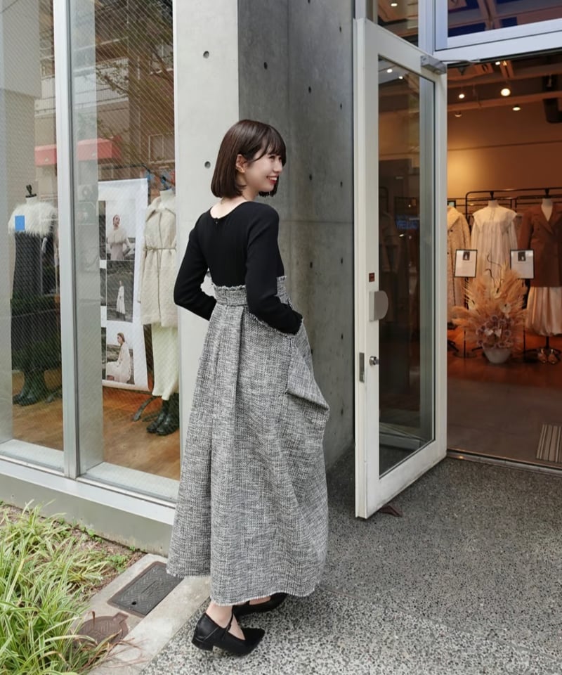 acka docking tweed cocoon one-piece