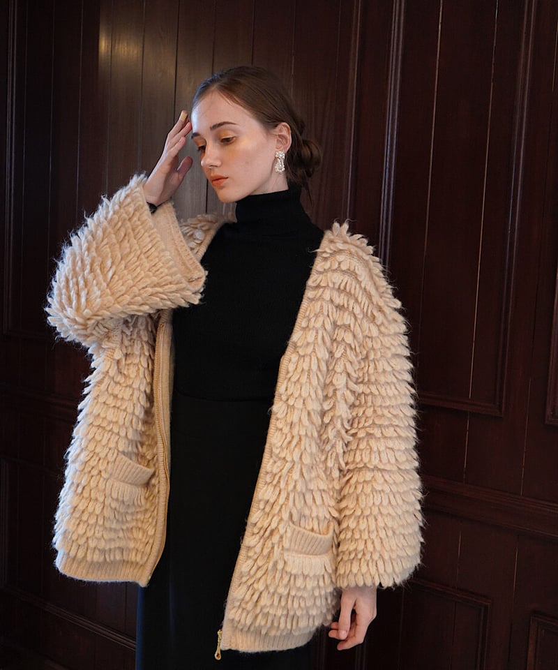 ジャケット・アウター acka loop Knit cardigan acka loop knit cardigan beige