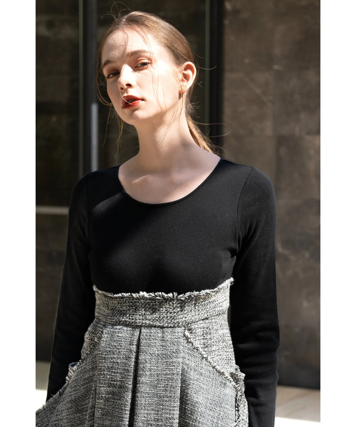 即日発送】acka docking tweed cocoon onepiece