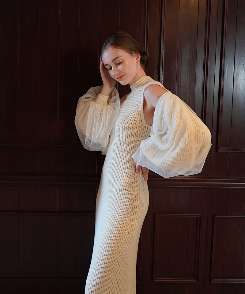 tulle sleeve knit one-piece | Acka.｜ エーシーケーエー｜公 