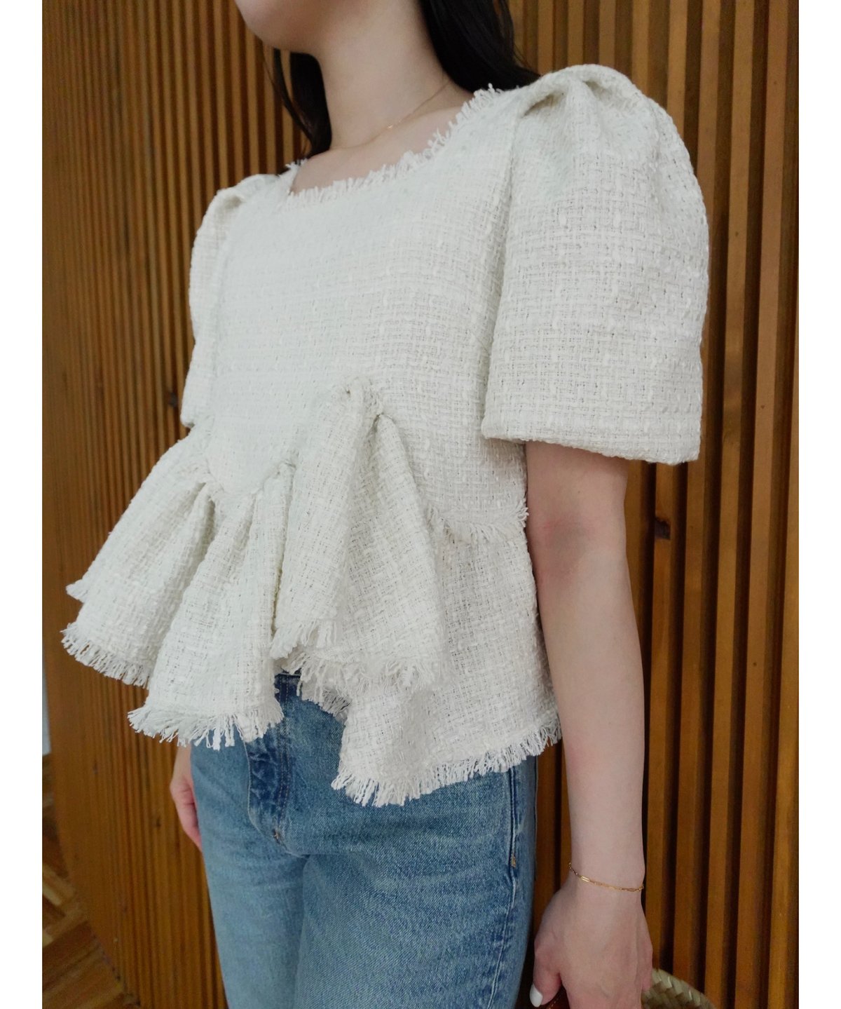 tweed peplum tops | Acka.｜ エーシーケーエー｜公式オンラインストア
