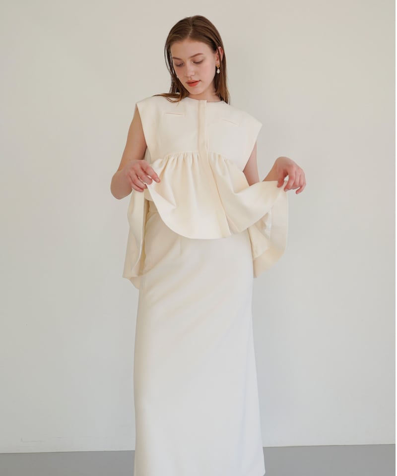 acka. ペプラムトップスgeorgette peplum tops