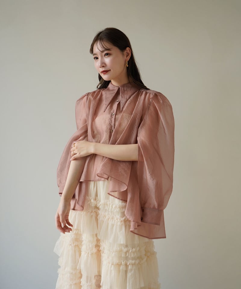 acka slit sheer shirt