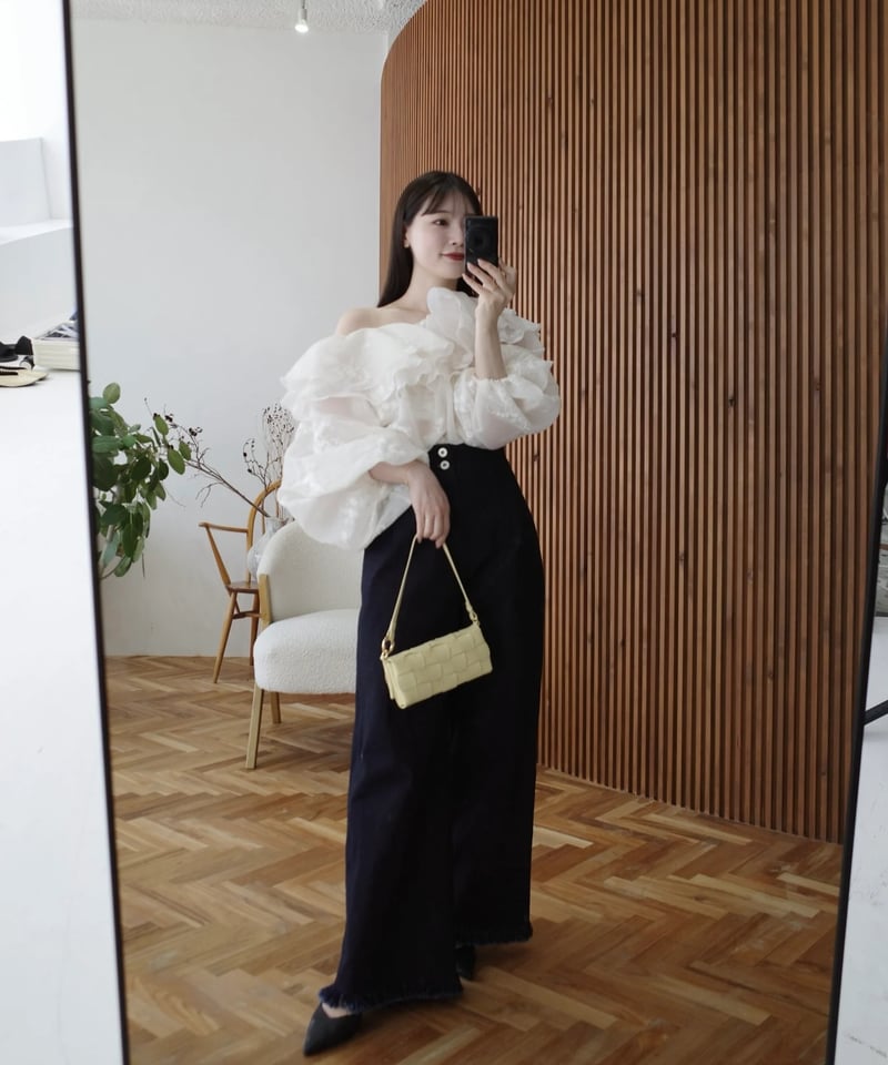 トップス acka embroidery frill blouse acka】embroidery frill blouse
