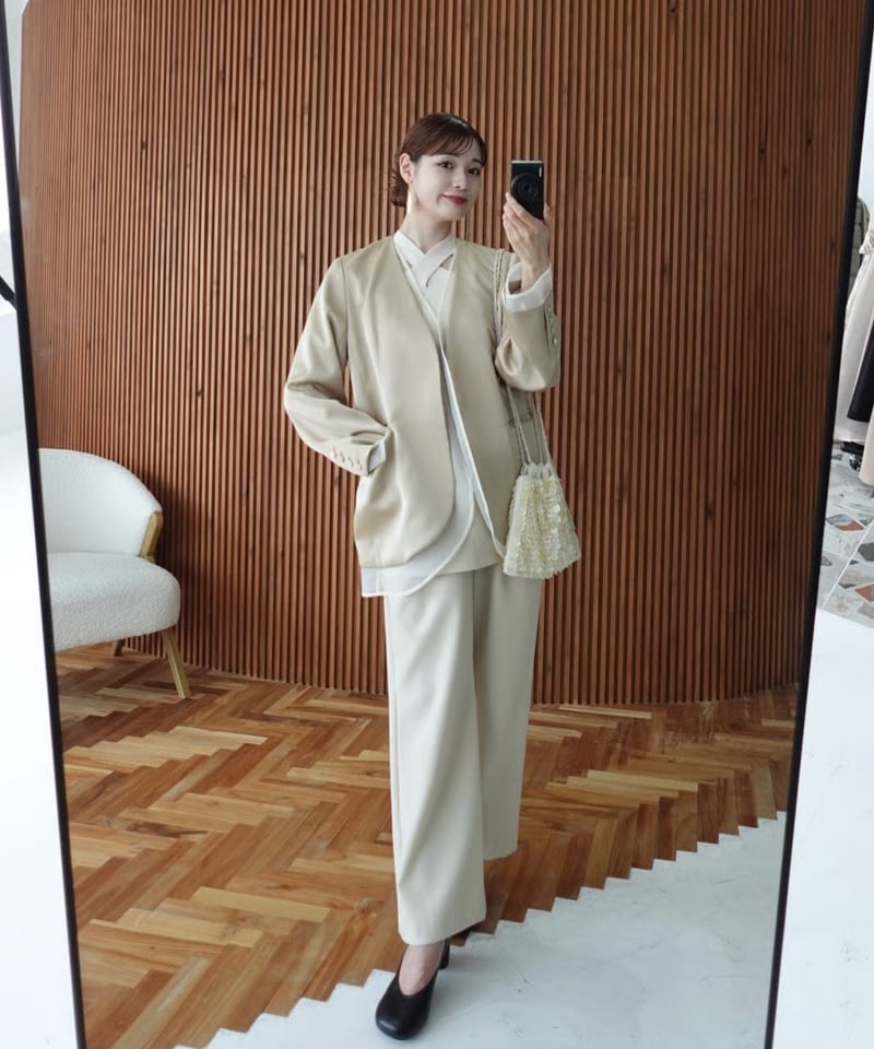【新品タグ付】acka glossy no collar jacket Acka. glossy no collar jacket