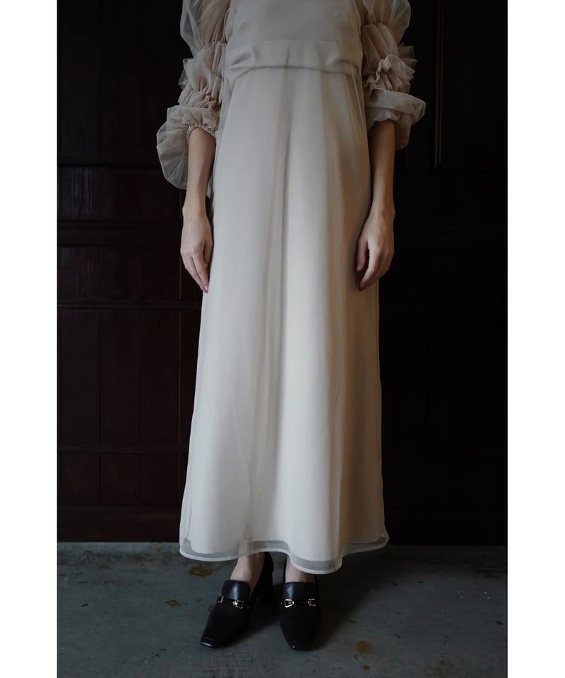 tulle sheer one-piece ( beige ) | Acka.｜ エーシーケ