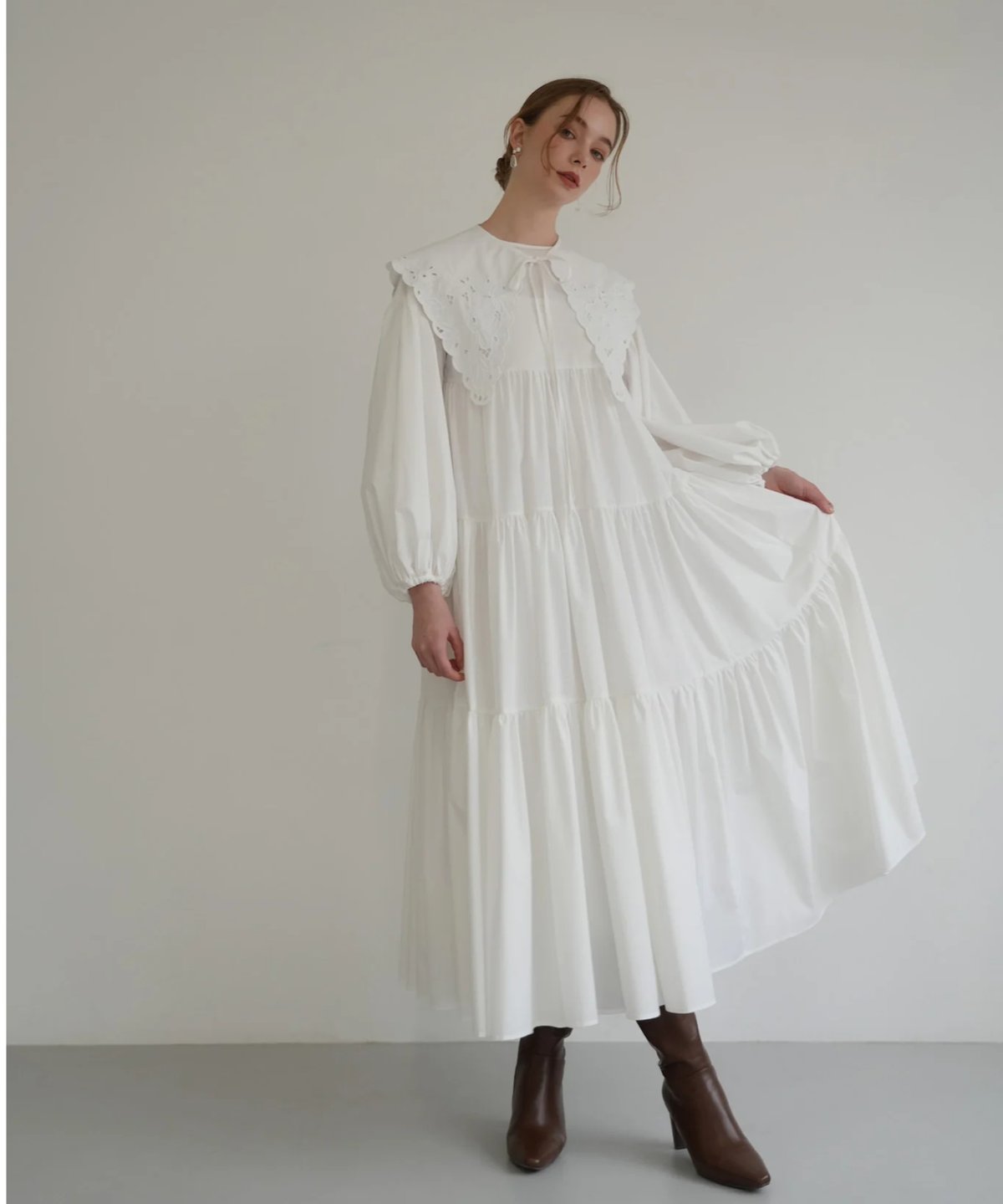 lace collar shirt dress | Acka.| エーシーケーエー|公式 lace collar shirt dress | Acka.| エーシーケーエー|公式