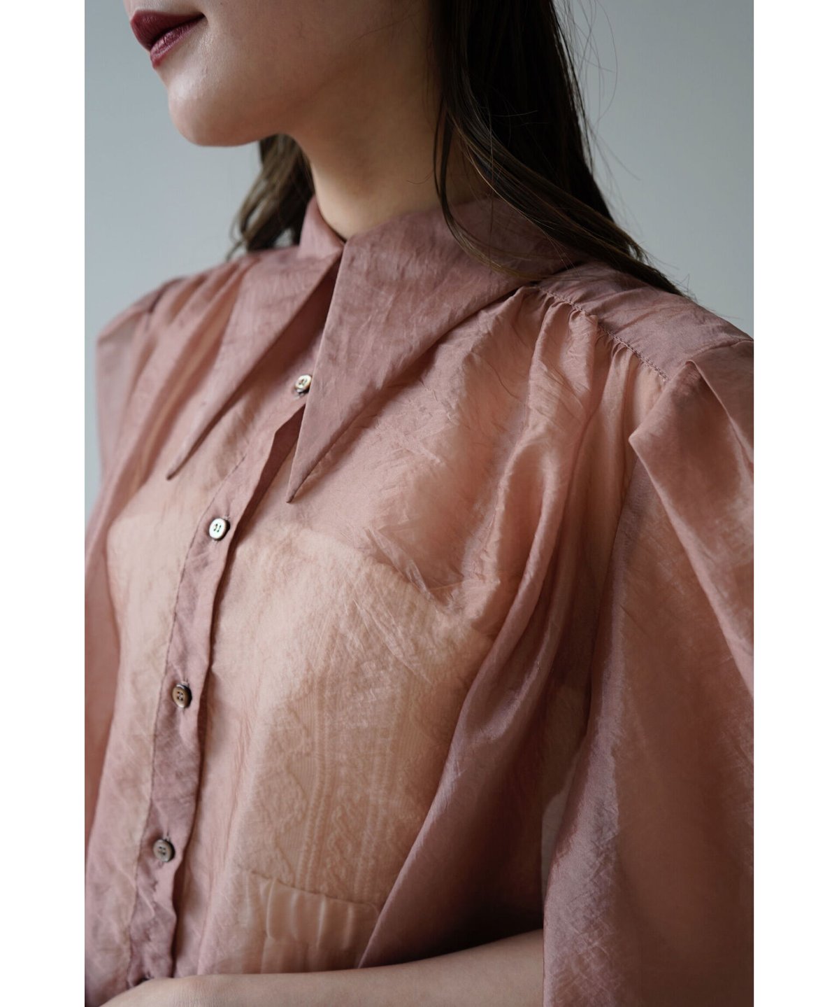 acka slit sheer shirt