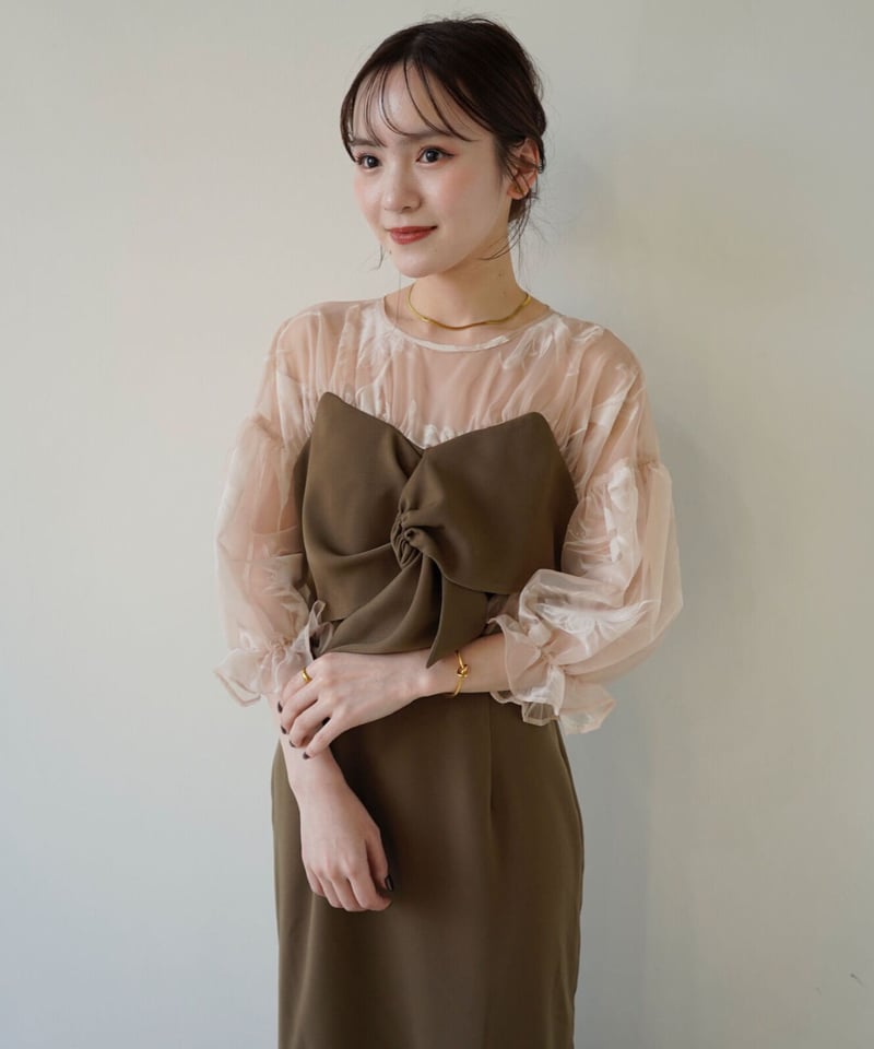 sheer puff dress  Acka一度着用しクリーニング済みです