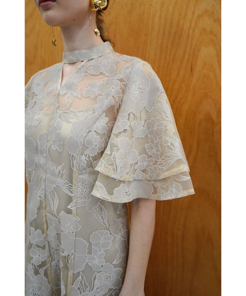 all sheer flower dress（beige） | 【Acka.】エーシーケーエー...