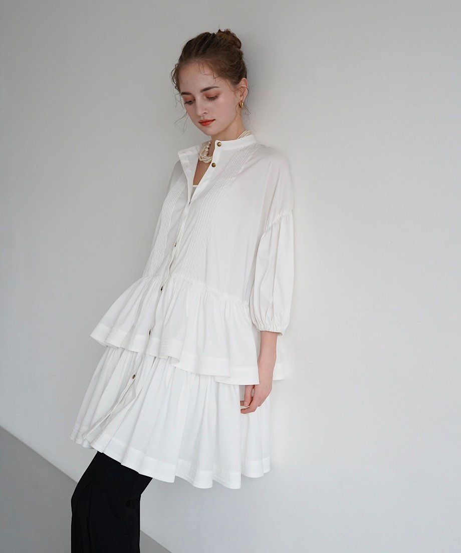 frill shirt one-piece | Acka.| エーシーケーエー|公式 frill shirt one-piece | Acka.| エーシーケーエー|公式