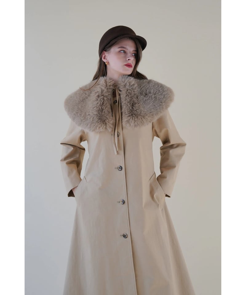 ATTACHMNT ピーチスキン×climashieldフードトレンチコート