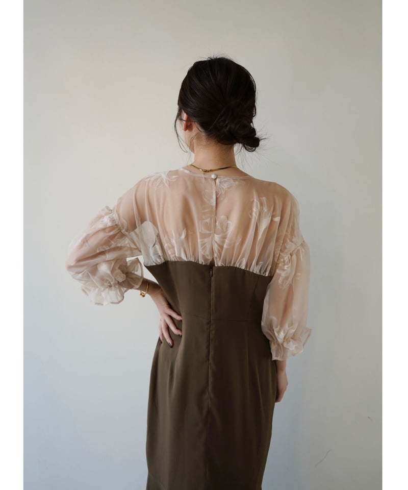 Acka sheer puff dress