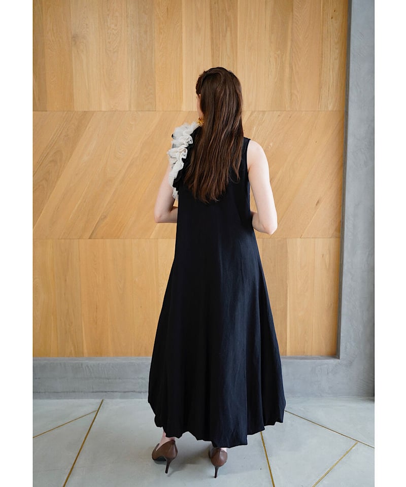 tulle no sleeve one-piece ( black ) | 【Acka.】エー