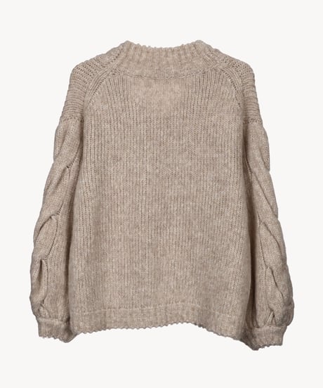 cable balloon sleeve knit（beige）