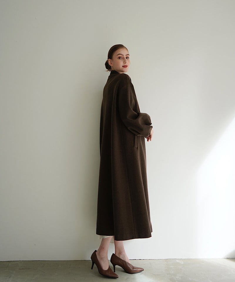 stand collar wool coat (dark brown) | 【Acka.】エー...