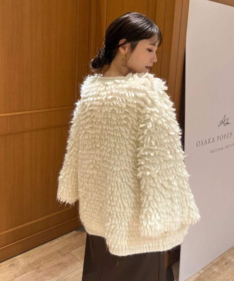 loop knit cardigan ( white ) | 【Acka.】エーシーケーエー｜...