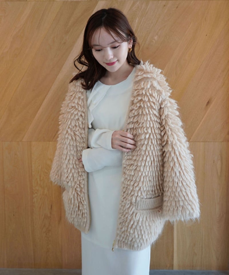 Acka loop knit cardigan ( beige )カーディガン - カーディガン