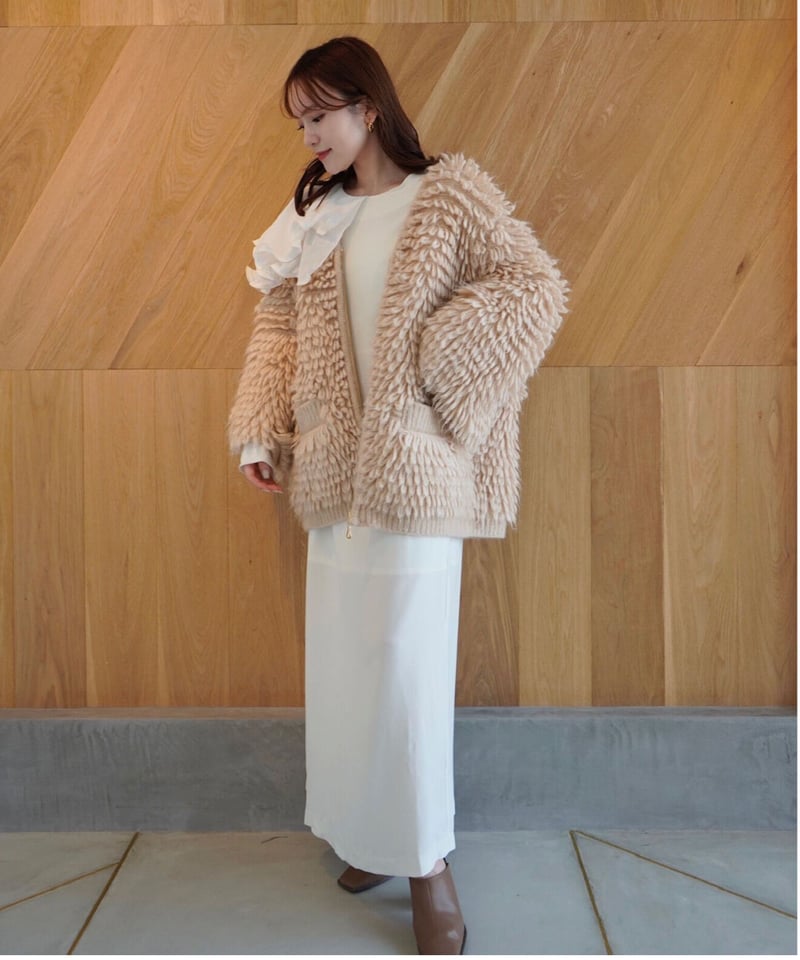 loop knit cardigan ( beige ) | 【Acka.】エーシーケーエー｜...