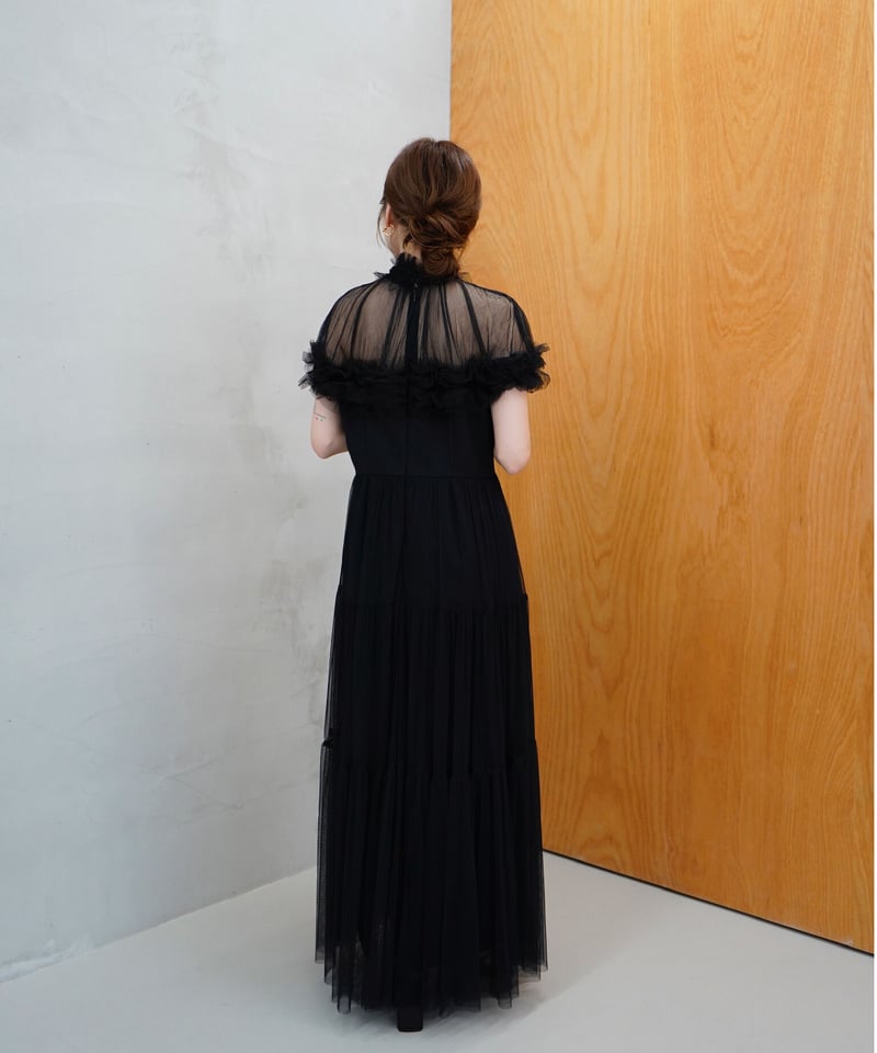 Acak. sheer shoulder dress