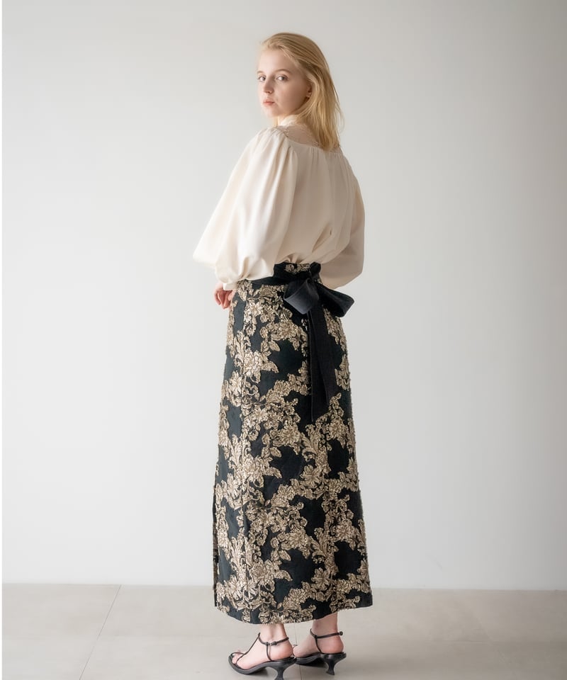 jacquard pencil skirt(black) | 【Acka.】エーシーケーエー|...