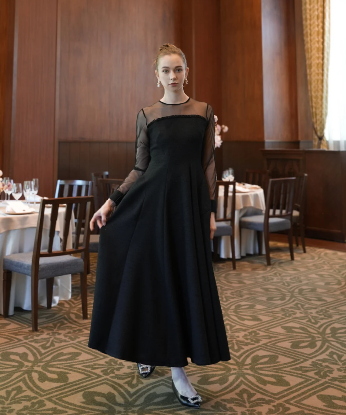 acka♡ sherr tweed cocoon dress Acka ドレス sherr tweed cocoon dress 【公式通販】