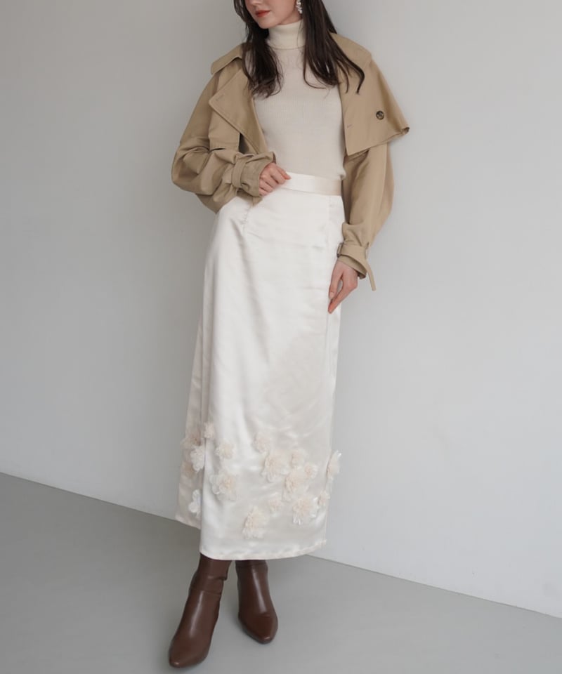 satin flower skirt | Acka.｜ エーシーケーエー｜公式オンラインストア